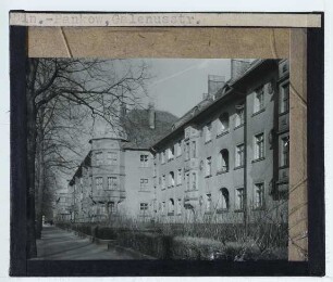 Berlin, Wohnanlage Achtermannstraße 38-48, Klaustaler Straße 12-15, Paracelsusstraße 9-13, Prießnitzstraße 11-18 : Galenusstr., Blick nach O