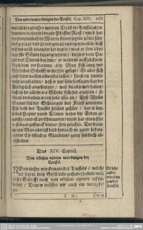 Das XIV. Capitel. Von etlichen andern wirckungen der Teuffel