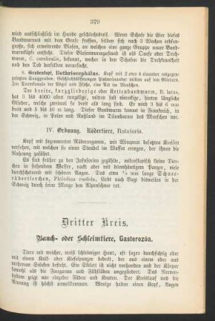 Dritter Kreis. Bauch- oder Schleimtiere, Gasterozoa.