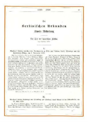 Der Berlinischen Urkunden zweite Abtheilung: die Zeit der baierischen Fürsten von 1324 bis 1373