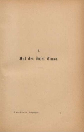 I. Auf der Insel Timor