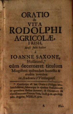 Memoriae Philosophorum, Oratorum, Poetarum, Historicorum, Et Philologorum, Inde A Megalandri Lutheri Reformatione ad nostra usque tempora Clasissimorum, Renovatae, 1