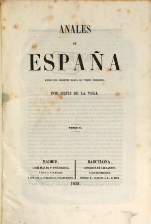 Anales de Espanã : desde sus orígenes hasta el tiempo presente, 5