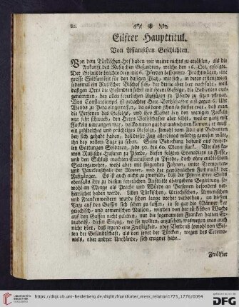 Eilfter Haupttitul: Von Asiatischen Geschichten