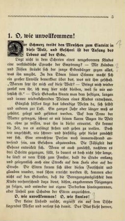 1. O, wie unvollkommen!