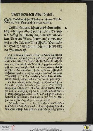 Vom heiligen Abendmal