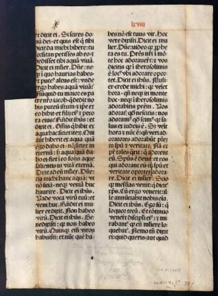 Missale Herbipolense (Fragment). Mit Privileg von Rudolf von Scherenberg, Bischof von Würzburg.