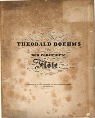 Theobald Boehm's Neu construirte Flöte : [Umschlagt.]