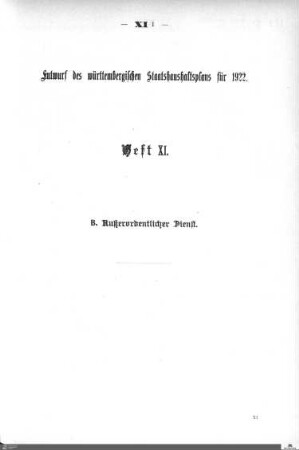 Staatshaushaltsplan 1922, Heft 11