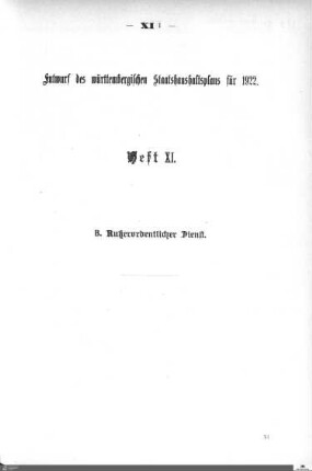 Staatshaushaltsplan 1922, Heft 11