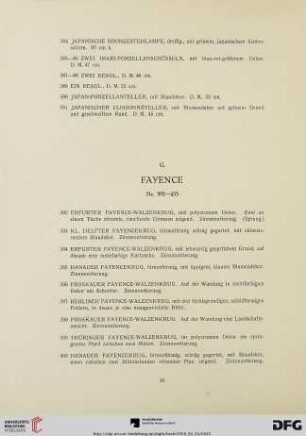 G. Fayence (Nr. 392-455)