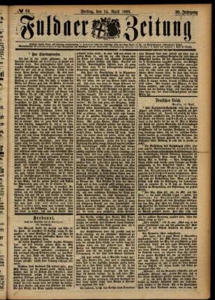 Ausgabe vom Freitag, den 14. April 1893.