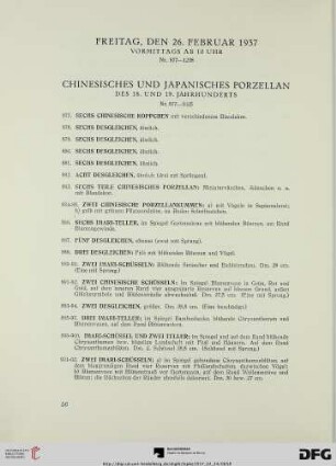 Chinesisches und Japanisches Porzellan (Nr. 877-1025)