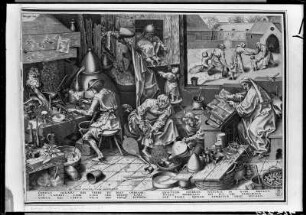 Der Alchimist : Der Alchemist, 16. Jh. Stich