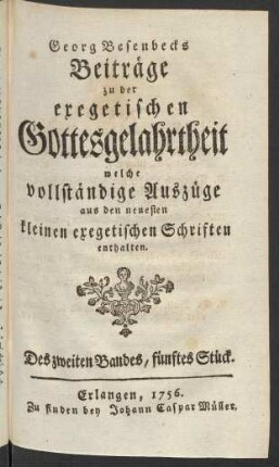 Des zweiten Bandes, fünftes Stück