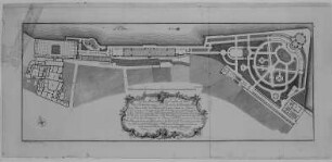 Dresden, Plan der Brühlschen Gebäude und Gartenanlagen auf der Terrasse