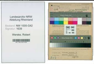 Entnazifizierung Robert Werske , geb. 27.08.1899 (Friseur)