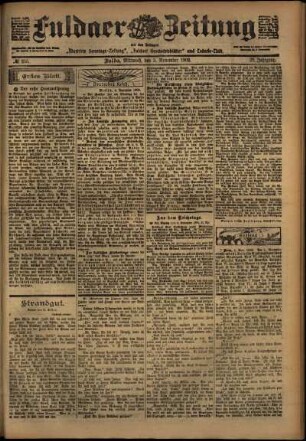 Erste Ausgabe vom Mittwoch, den 05. November 1902.