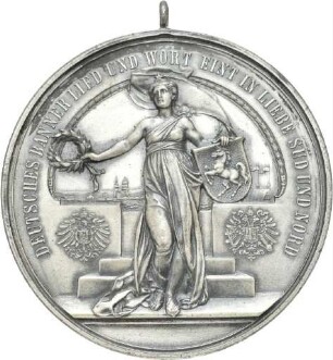 Medaille auf das 5. Deutsche Sängerbundfest in Stuttgart 1896