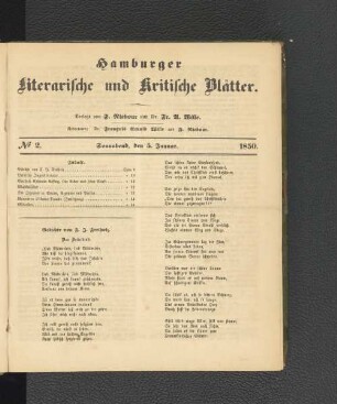 No. 2. 5. Januar 1850