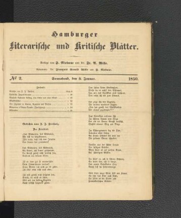 No. 2. 5. Januar 1850