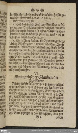 VI. Evangelischer Glauben an Christum