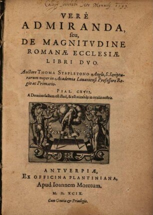 Vere admiranda, seu de magnitudine romanae ecclesiae libri II