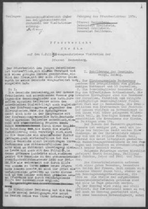 Rechenberg mit Jagstzell, Krettenbach (Fichtenau)/Matzenbach und Teilen von Stimpfach: Pfarrbericht 1930
