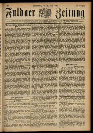 Ausgabe vom Donnerstag, den 19. Mai 1892.