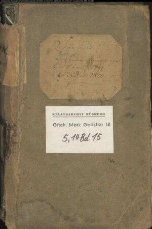 Belege zum Hypothekenbuch ("Scrinium") des Ksp. Meinerzhagen Bd. 15