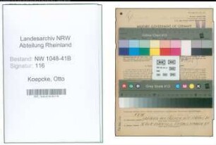 Entnazifizierung Otto Koepcke , geb. 10.09.1897 (Feuerwehrmann)