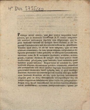 Observationes in epistolam D. Jacobi ex versione Syriaca, maximam partem criticae : sacra pentecostalia pie celebranda ... indicit