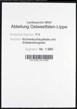 Zivilstandsregister der Stadt Lippstadt (T 1812). (Gemeinde: Lippstadt, Kreis Lippstadt)