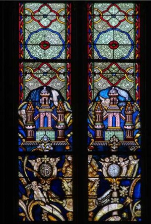 Frankreich. Centre. Loiret. Orleans. Cathedrale Sainte Croix. Innen. Kirchenfenster