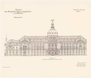 Regierungsgebäude, Potsdam: Aufriss Hauptansicht 1:150