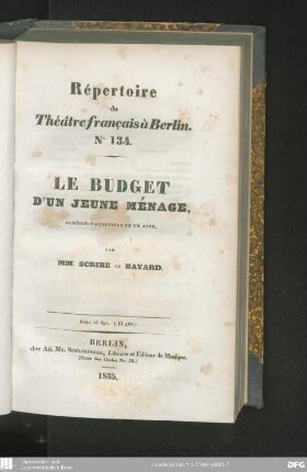 Le Budget d'un jeune ménage : comédie-vaudeville en un acte