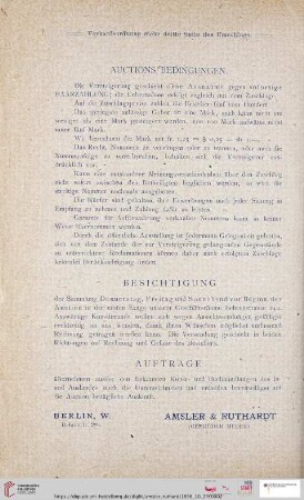 Auctions-Bedingungen / Besichtigung / Aufträge