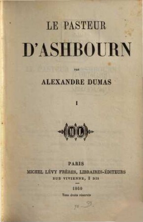 Le Pasteur d'Ashbourn, 1