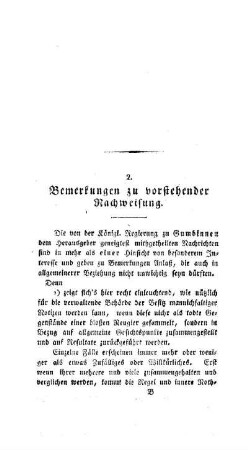 Bemerkungen zu vorstehender Nachweisung