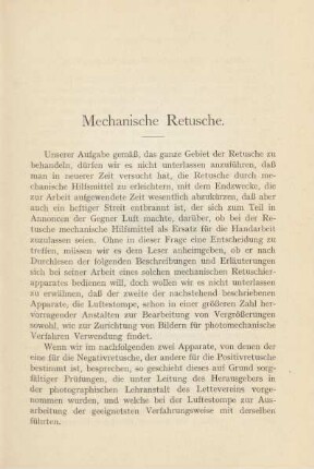 Mechanische Retusche
