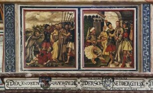 Bemalung der Gildenprieche mit Szenen des Neuen Testaments — Gefangennahme und Verhör durch Pilatus