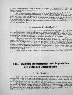 III. Städtische Körperschaften und Organisationen der städtischen Verwaltungen