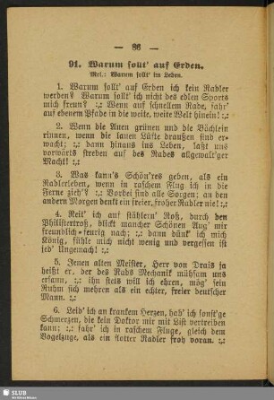 91. Warum sollt' auf Erden