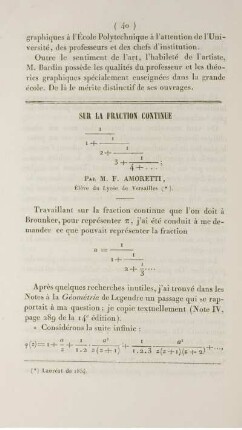 Sur la fraction continue.