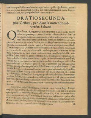 Oratio Secunda.