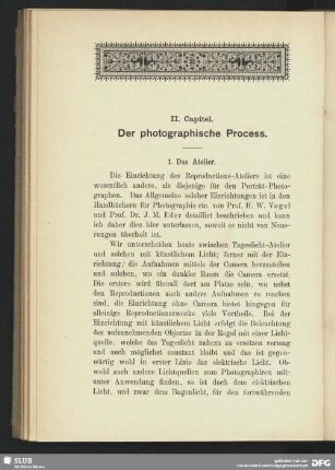 II. Capitel. Der photographische Process