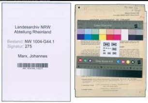 Entnazifizierung Johannes Marx , geb. 22.08.1902 (Stadtsekretaer)