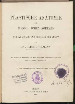 Plastische Anatomie des menschlichen Körpers : für Künstler und Freunde der Kunst