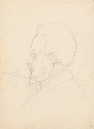 Männliches Portrait im Profil: Perspektivische Ansicht (aus: Skizzenalbum 6)