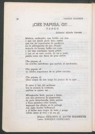 ¡Che papusa, oí!...